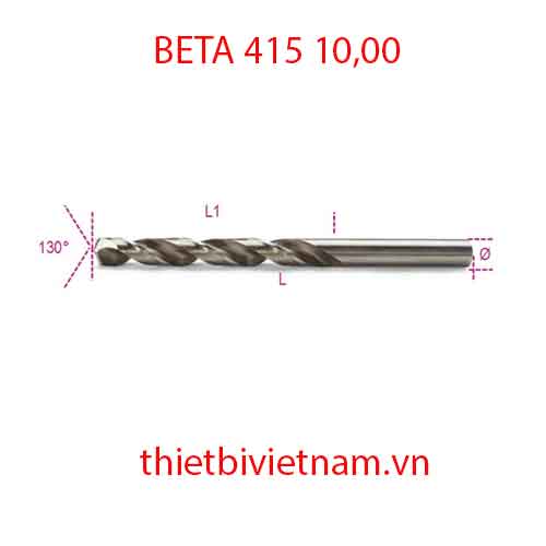 Bộ 5 chiếc TWIST DRILLS CYLINDRICAL HSS-CO BETA MODEL 415 10,00