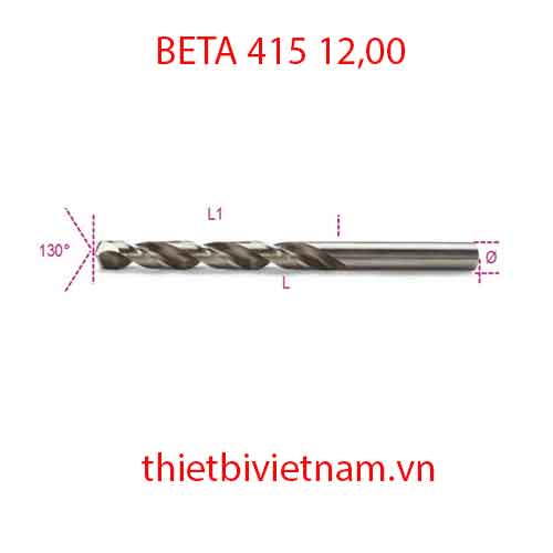 Bộ 5 chiếc TWIST DRILLS CYLINDRICAL HSS-CO BETA MODEL 415 12,00