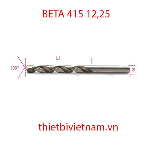 Bộ 5 chiếc TWIST DRILLS CYLINDRICAL HSS-CO BETA MODEL 415 12,25