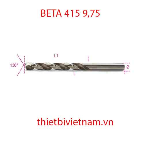 Bộ 5 chiếc TWIST DRILLS CYLINDRICAL HSS-CO BETA MODEL 415 9,75