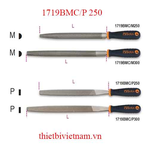Bộ 6 chiếc HALF-ROUND AND FLAT FILES BETA MODEL 1719BMC/P 250