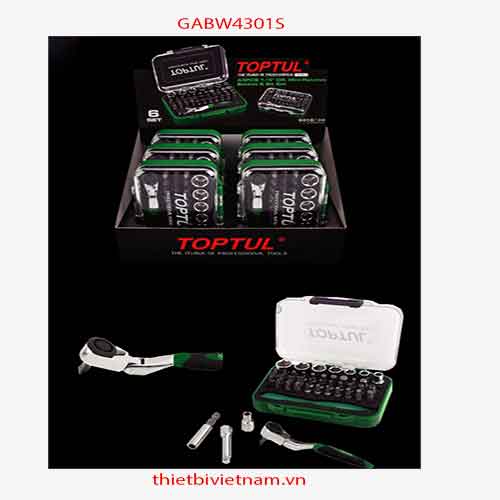 BỘ 6 HỘP VÍT 43 MÓN 1/4 INCH HÃNG TOPTUL GABW4301S