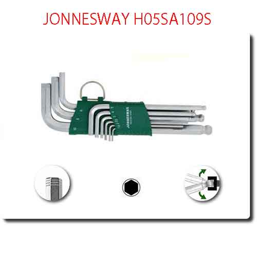 Bộ 9 tay L vặn lục giác 1 kiểu đầu vặn JONNESWAY H05SA109S