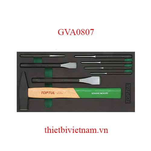 BỘ BÚA ĐỘT VÀ ĐỤC 8 CHI TIẾT TOPTUL GVA0807