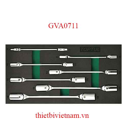 BỘ CẦN SIẾT 2 ĐẦU TUÝP LẮT LÉO 7 CHI TIẾT TOPTUL GVA0711