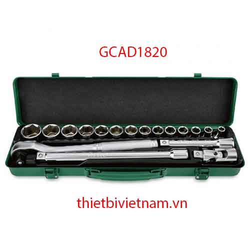 BỘ CẦN XIẾT VÀ ĐẦU TUÝP LỤC GIÁC 1/2 INCH TOPTUL GCAD1820