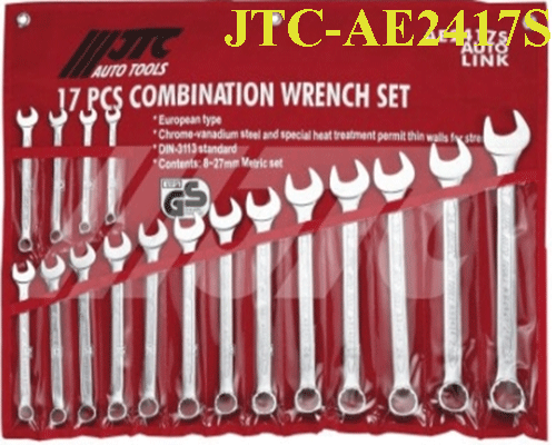 Bộ cờ lê 1 đầu chòng 17 chi tiết tiêu chuẩn châu Âu JTC-AE2417S