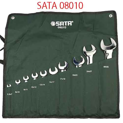 Bộ cờ lê hai đầu miệng 10 chi tiết ( hệ mét) SATA 08010