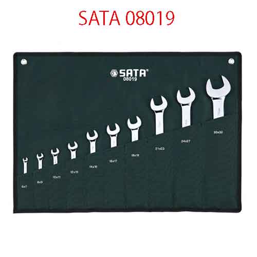 Bộ cờ lê hai đầu miệng 10 chi tiết ( hệ mét) SATA 08019
