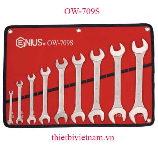 BỘ CỜ LÊ HAI ĐẦU MỞ 9 CHIẾC HỆ INCH HÃNG GENIUS MODEL OW-709S