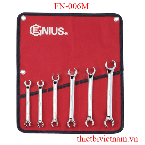 Bộ Cờ Lê Mở Đai Ốc Loe Loại Bóng 6 Chiếc Hệ Mét Genius FN-006M
