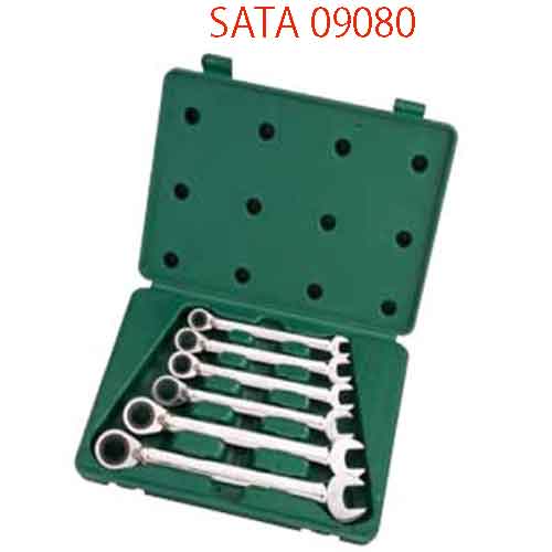 Bộ cờ lê tự động đảo chiều 6 chi tiết (hệ mét) SATA 09080