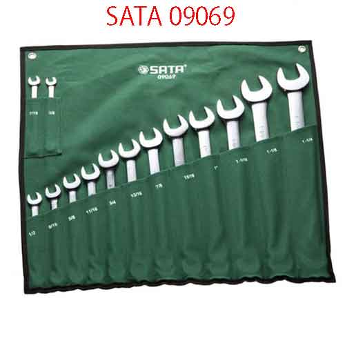 Bộ cờ lê vòng miệng 14 chi tiết (hệ inch) SATA 09069
