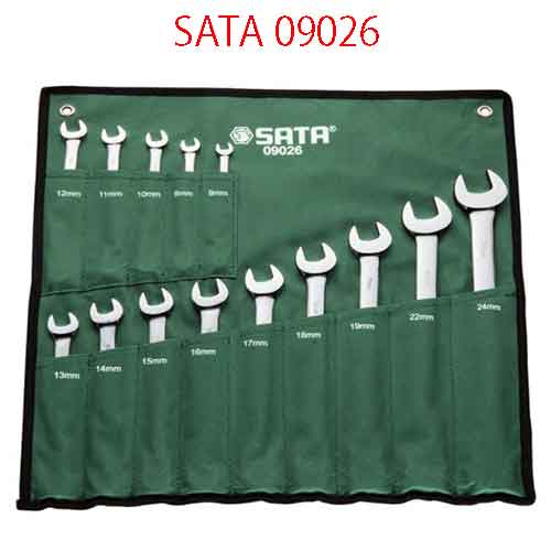 Bộ cờ lê vòng miệng 14 chi tiết (hệ mét) SATA 09026