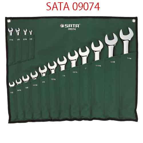 Bộ cờ lê vòng miệng 16 chi tiết (hệ inch) SATA 09074
