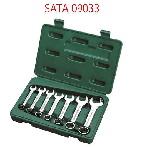 Bộ cờ lê vòng miệng loại ngắn 7 chi tiết (hệ mét) SATA 09033