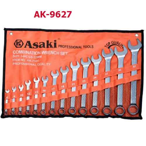 Bộ cờ lê vòng miệng xi bóng AK-9627