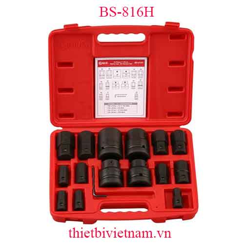 BỘ ĐẦU KHẨU 1 INCH ĐẦU VÍT LỤC GIÁC 16 CHIẾC HỆ MÉT HÃNG GENIUS BS-816H