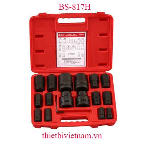 BỘ ĐẦU KHẨU 1 INCH ĐẦU VÍT LỤC GIÁC 17 CHIẾC HỆ INCH HÃNG GENIUS BS-817H