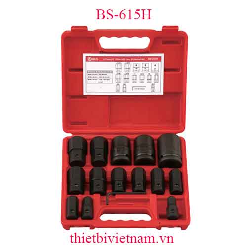 BỘ ĐẦU KHẨU 3/4 ĐẦU VÍT LỤC GIÁC 15 CHIẾC HỆ INCH HÃNG GENIUS BS-615H