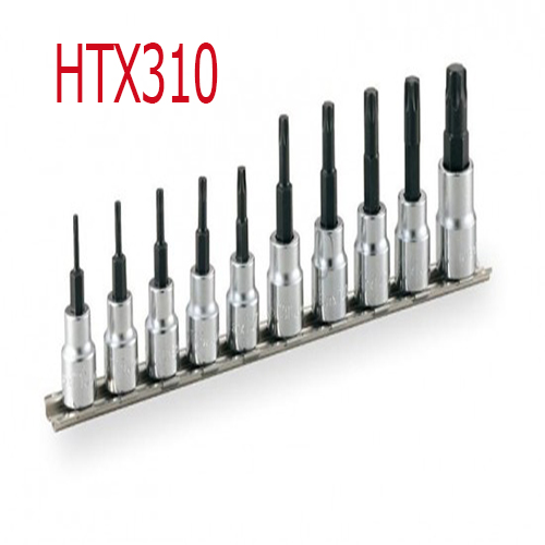 Bộ đầu khẩu chìa hoa thị cỡ 3/8'', 10 chi tiết