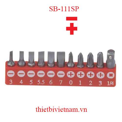 BỘ ĐẦU TUỐC NƠ VÍT 2 VÀ 4 CẠNH 11 CHIẾC HÃNG GENIUS MODEL SB-111SP