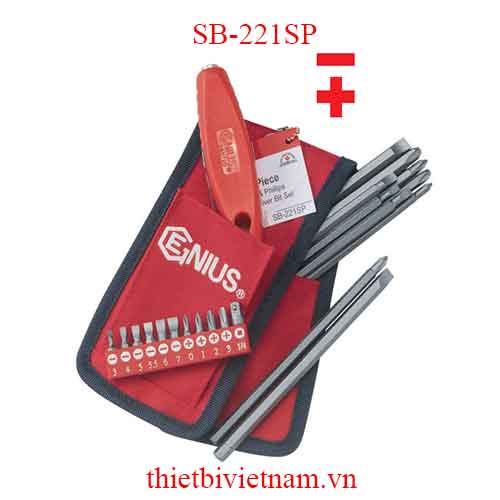 BỘ ĐẦU TUỐC NƠ VÍT 2 VÀ 4 CẠNH 21 CHIẾC HÃNG GENIUS MODEL SB-221SP