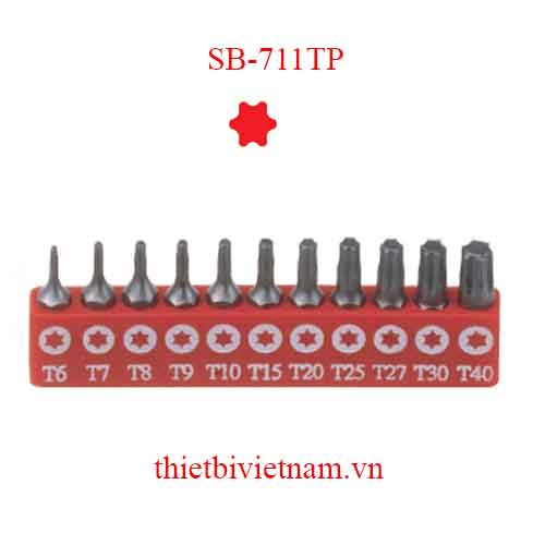 BỘ ĐẦU TUỐC NƠ VÍT ĐẦU SAO 11 CHIẾC HÃNG GENIUS MODEL SB-711TP