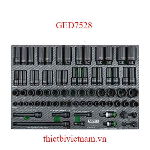 BỘ ĐẦU TUÝP ĐEN 3/8 VA 1/2 INCH 75PCS TOPTUL GED7528