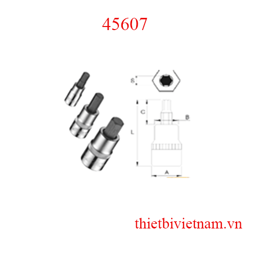 Bộ đầu tuýp lục giác ½ inch JTC 45607