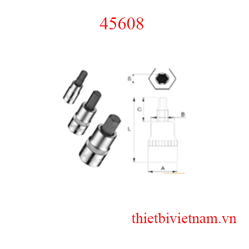 Bộ đầu tuýp lục giác ½ inch JTC 45608