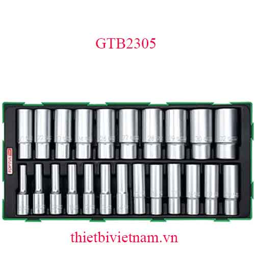 BỘ ĐẦU TUÝP TRẮNG LỤC GIÁC DÀI 1/2INCH 23PCS TOPTUL GTB2305