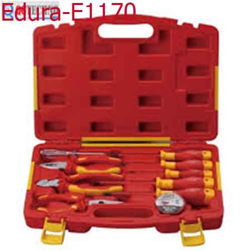 Bộ đồ nghề cách điện 1000v  Dẹp (2.5x75), (4.0x100), (5.5x125mm)    Pake (5x80mm), (6x100mm) Viết thử điện - băng keo,  Kềm nhọn 8