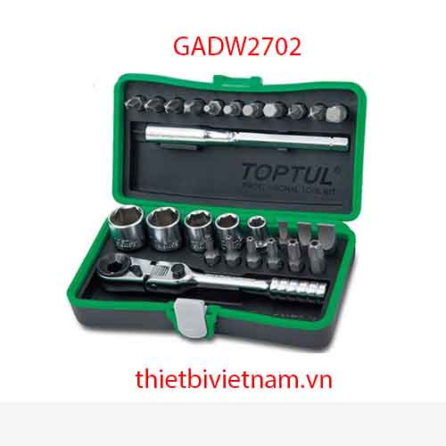BỘ ĐỒ NGHỀ XÁCH TAY 1/4 INCH 27PCS TOPTUL GADW2702