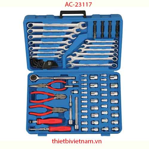 BỘ DỤNG CỤ 117 CHI TIẾT 1/4 INCH & 3/8 INCH HỆ MÉT VÀ INCH HÃNG GENIUS MODEL AC-23117