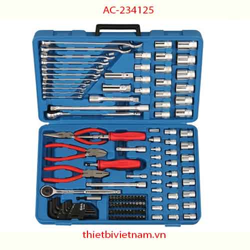BỘ DỤNG CỤ 125 CHI TIẾT 1/4 INCH & 3/8 INCH VÀ 1/2 INCH HỆ MÉT HÃNG GENIUS MODEL AC-234125
