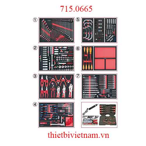 Bộ dụng cụ đa năng 665 chi tiết 715.0665 KS Tools