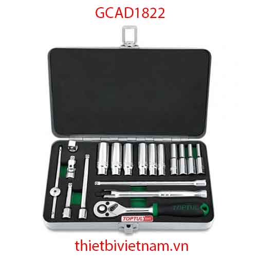 BỘ DỤNG CỤ ĐỒ NGHỀ SỬA CHỮA 18PCS TOPTUL GCAD1822