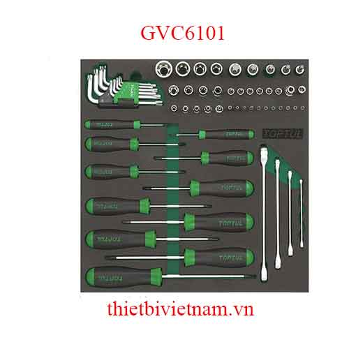 BỘ DỤNG CỤ LỤC GIÁC SAO CỜ LÊ TUÝP 61PCS TOPTUL GVC6101