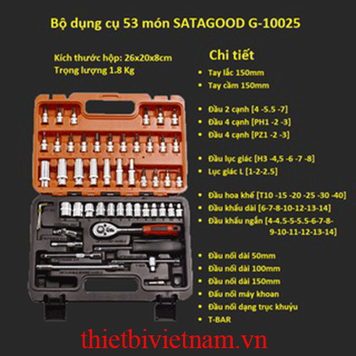 Bộ dụng cụ SATAGOOD cao cấp 53 món G-10025