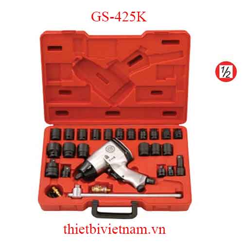 BỘ DỤNG CỤ SÚNG VÀ KHẨU 1/2 INCH 27 CHIẾC HỆ MÉT GENIUS MODEL GS-425K