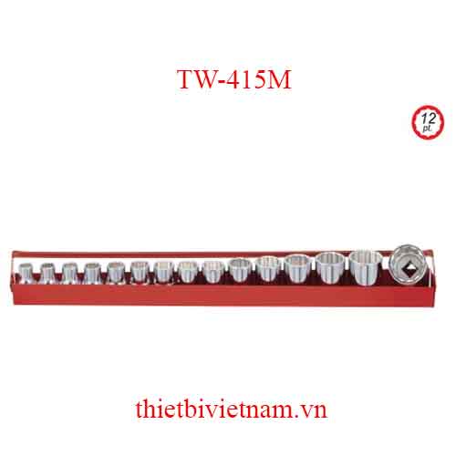 BỘ KHẨU 1/2 INCH 15 CHIẾC HỆ MÉT (12 CẠNH) HÃNG GENIUS MODEL TW-415M