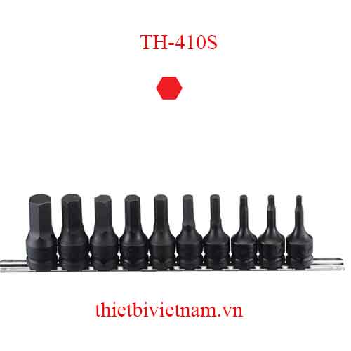 BỘ KHẨU 1/2 INCH ĐẦU VÍT LỤC GIÁC 10 CHIẾC HỆ INCH HÃNG GENIUS TH-410S