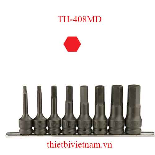 BỘ KHẨU 1/2 INCH ĐẦU VÍT LỤC GIÁC 8 CHIẾC HỆ MÉT HÃNG GENIUS TH-408MD