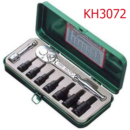 Bộ khẩu 3/8'' đầu lục giác, 9 chi tiết (dùng được cho súng)