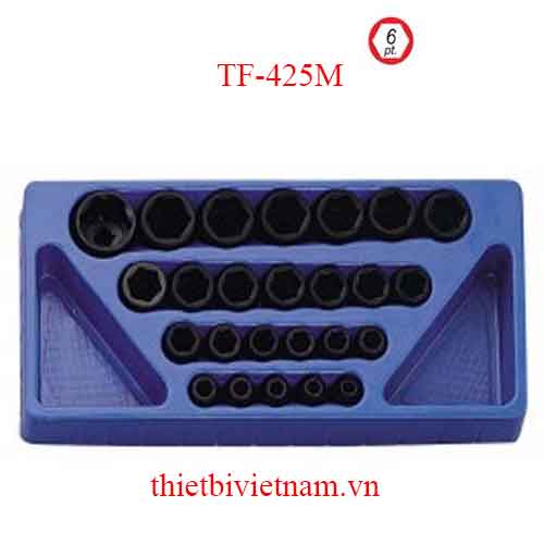 BỘ KHẨU DÙNG CHO SÚNG 1/2 INCH 25 CHIẾC HỆ MÉT GENIUS MODEL TF-425M