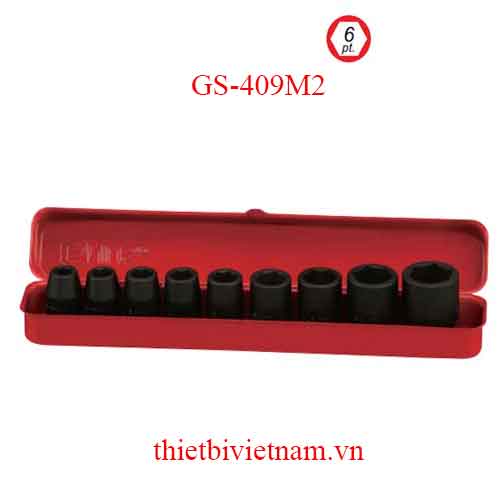 BỘ KHẨU DÙNG CHO SÚNG 1/2 INCH 9 CHIẾC HỆ MÉT DÀI TỪ 10-24MM GS-409M2