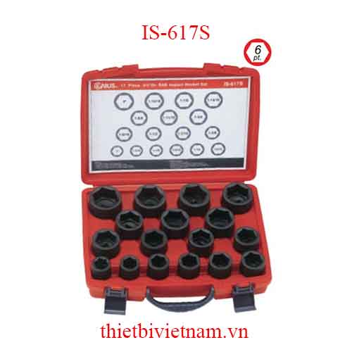 BỘ KHẨU DÙNG CHO SÚNG 3/4 INCH 17 CHIẾC HỆ INCH GENIUS MODEL IS-617S