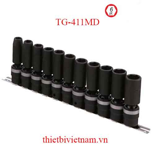 BỘ KHẨU KHỚP XOAY LOẠI DÀI DÙNG CHO SÚNG 1/2 INCH 11 CHIẾC HỆ MÉT TG-411MD