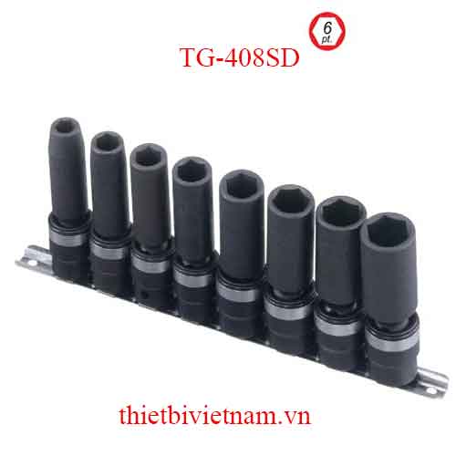 BỘ KHẨU KHỚP XOAY LOẠI DÀI DÙNG CHO SÚNG 1/2 INCH 8 CHIẾC HỆ INCH TG-408SD